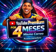 ⌛👑 YOUTUBE PREMIUM X4 MESES
